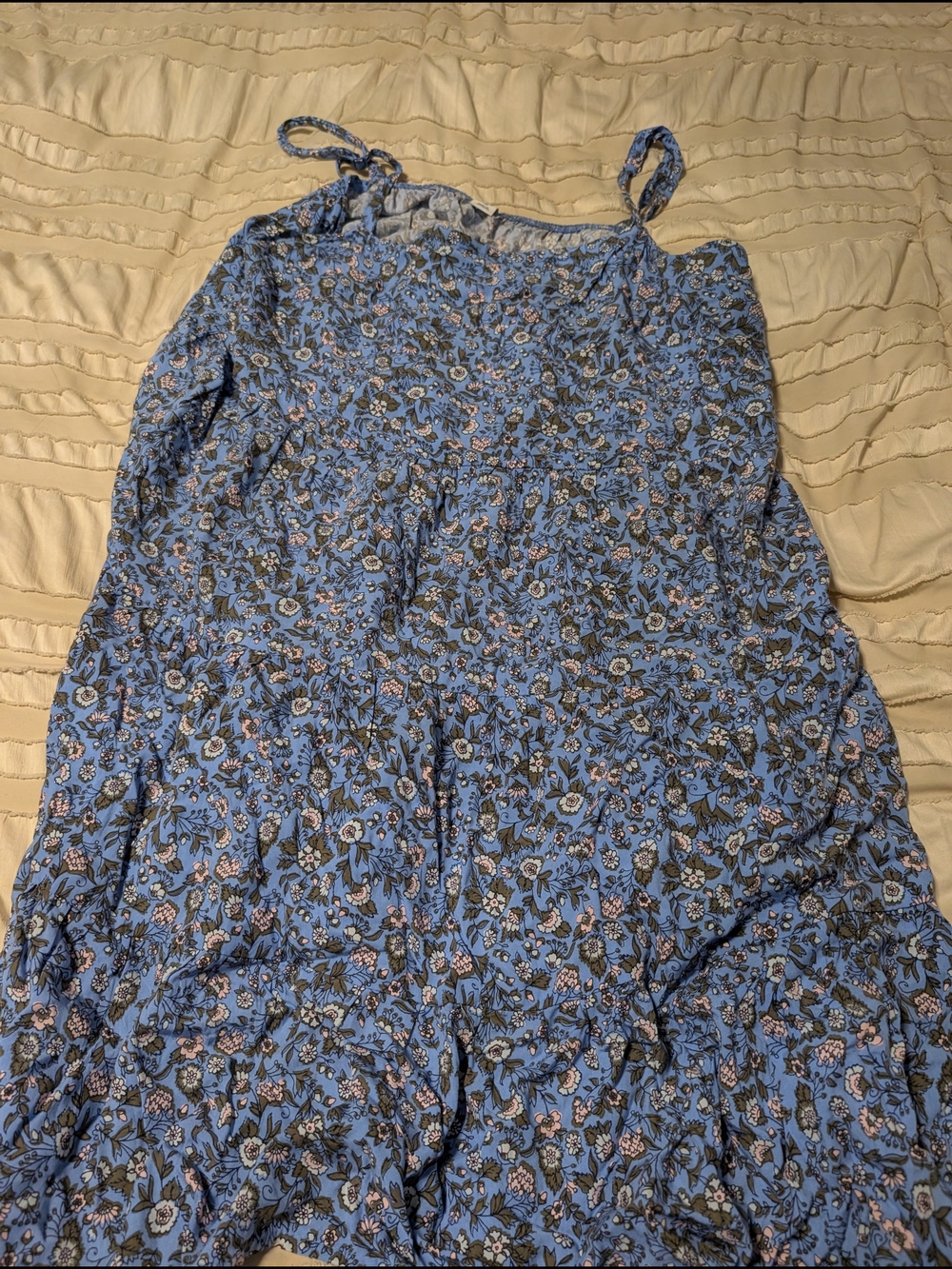 Old Navy Light Blue Floral Tie-Strap Dress